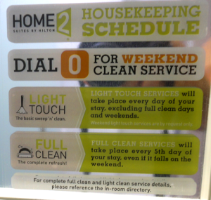 Cleaning schedule